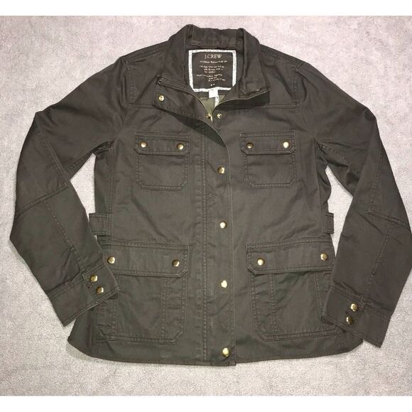 J. Crew Jackets & Blazers - J Crew Boyfriend Field Jacket Women's Medium Military‎ Olive Green Gold Button